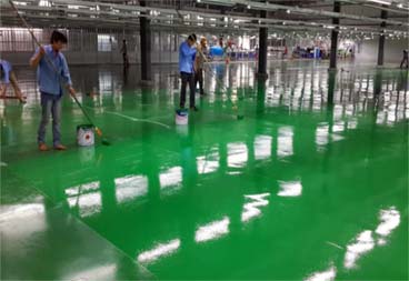 Thi công sàn Epoxy tầng hầm Vincom Sài Đồng