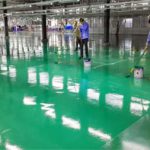 Thi công sàn Epoxy tầng hầm Vincom Sài Đồng